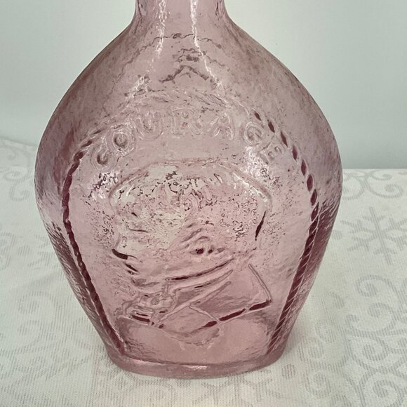 Vintage Lord Calvert Pink Whiskey Decanter 1961 With Stopper & Embossed Design - Picture 2 of 8